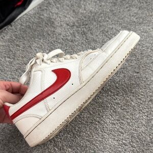 Nike Women's White and Red Sneakers